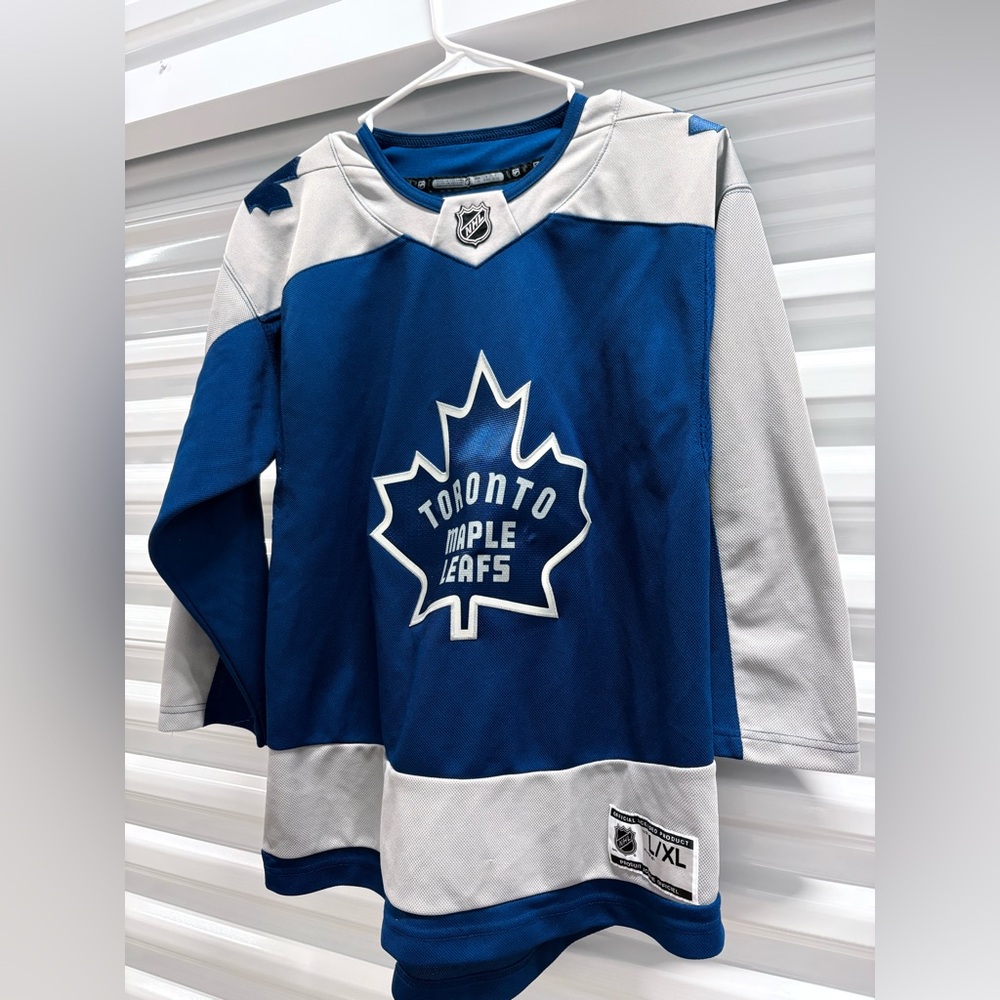 NHL Blue and White Hockey Jersey - Toronto Maple Leafs Styling